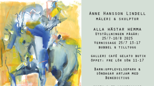 Bild till evenamnget Utställning: Alla hästar hemma med Anne Hansson Lindell- Måleri och skulptur