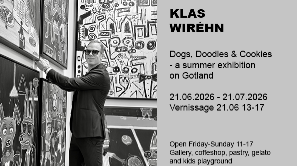 Utställning: Klas Wiréhn  Dogs, Doodles & Cookies- a summer exhibition