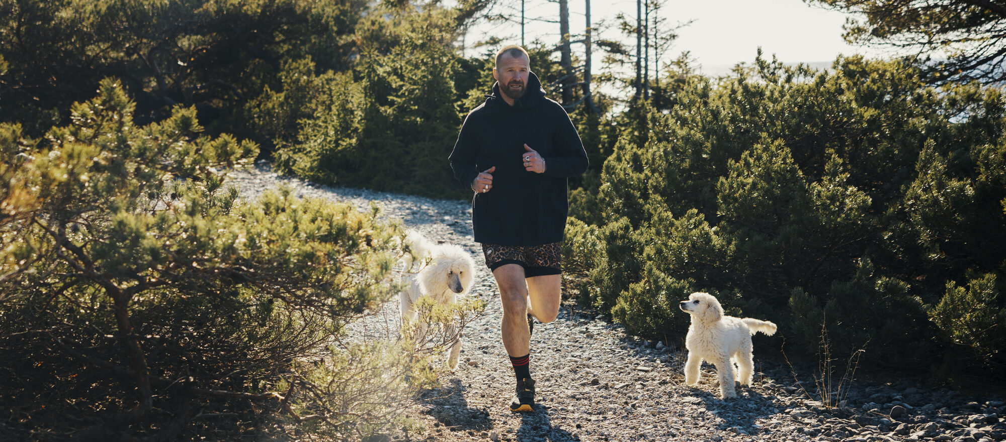 Peter Rung springer på Södra Hällarna