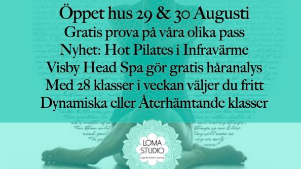 Öppet hus & Gratis Prova på- Loma Yoga Studio & Visby Head Spa