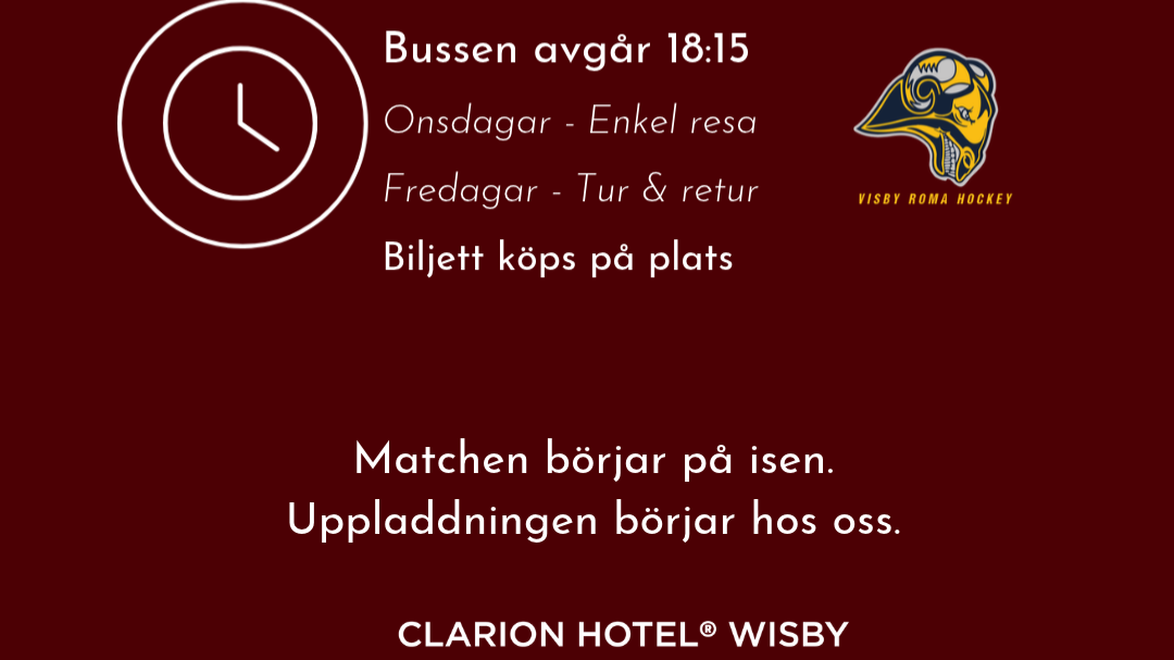 Before the game - Uppvärmning på Clarion Hotel® Wisby