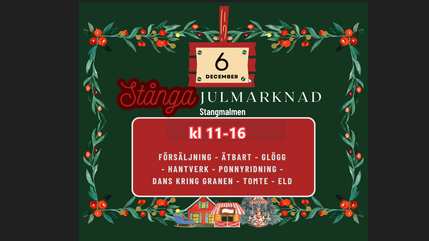 Julmarknad Stånga 6 december kl 11-16
